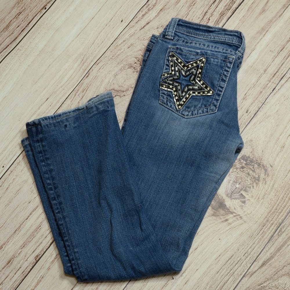 Miss Me Jeans with Star Back Pocket Design
